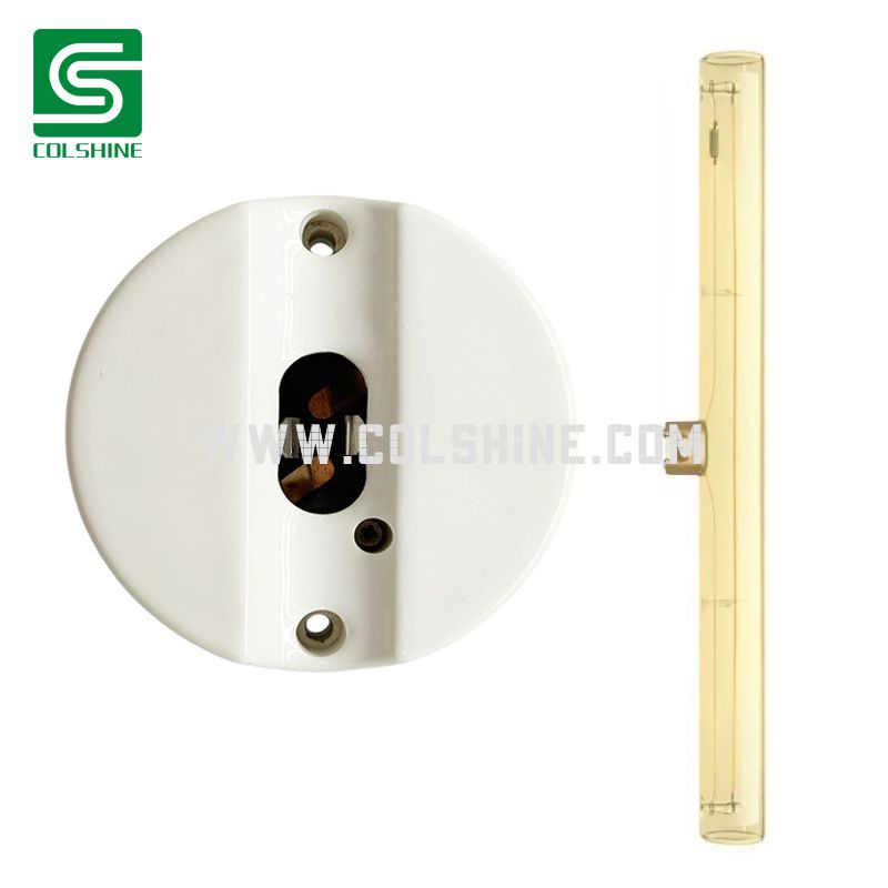 Mirror Light Socket S14d – Porcelain Surface Mount Holder for LED Stick Bulbs